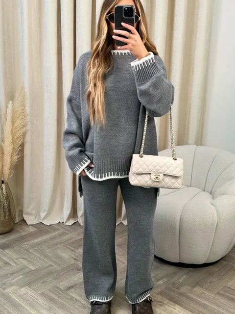 Levoire | Femme Pantalon et haut deux pièces élégants Gris