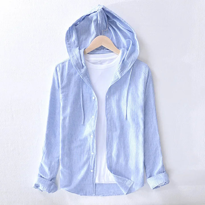 Levoire | Chemise En Lin Decontractee Avec Capuche Hommes