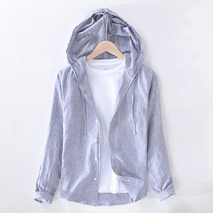 Levoire | Chemise En Lin Decontractee Avec Capuche Hommes