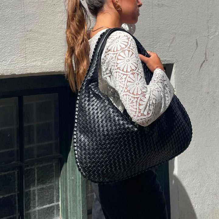 Levoire | Fermeture Éclair Grande Sac Tissé Sacs Bandoulière Noir