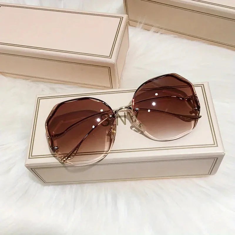 Levoire | Teintes Grande Taille Mode Sunglasses Pour Femmes Dégradé de couleur Marron