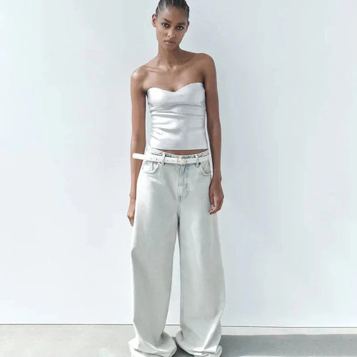 Levoire | Top Brillant Bandeau Sans Bretelles Top Tube Top