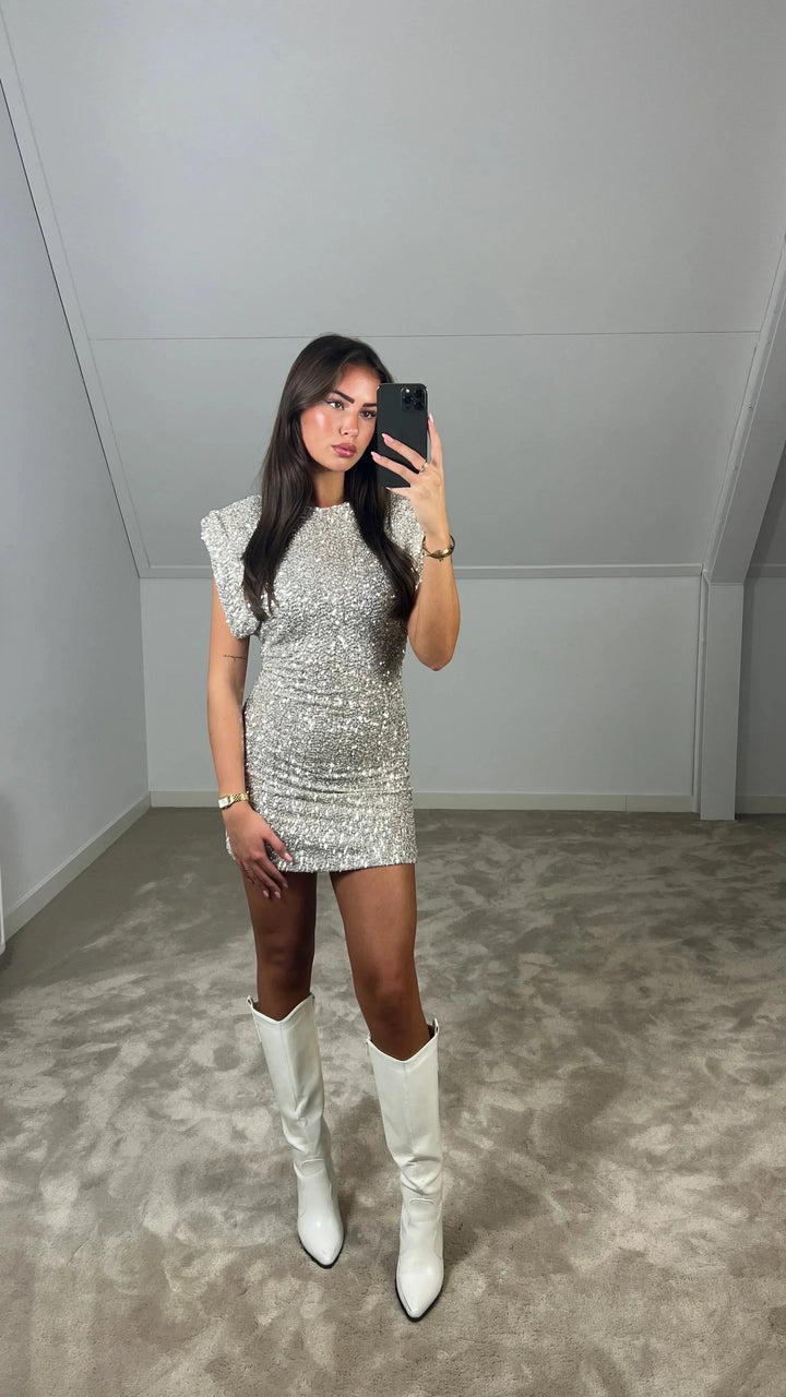 Levoire | Robe Sequins Sans Manches Mini Robe De Fête