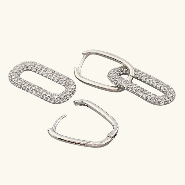 Levoire | Boucles D'Oreilles Carrées Élégantes Avec Une Finition Soignée Argent 33 mm