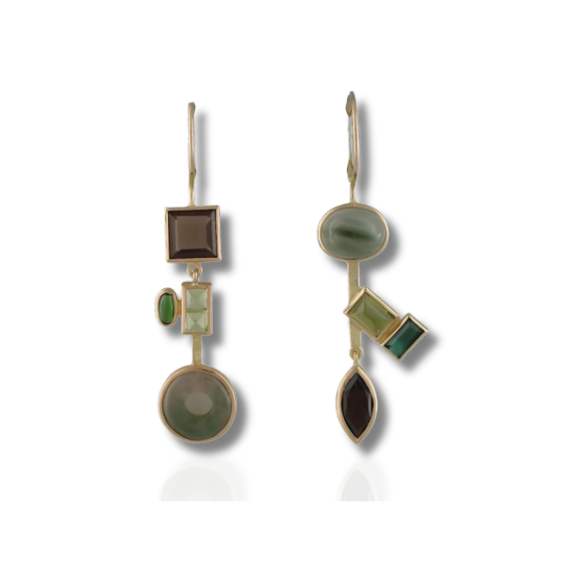 Levoire | Boucles D'Oreilles Avec Pierres Colorées Or