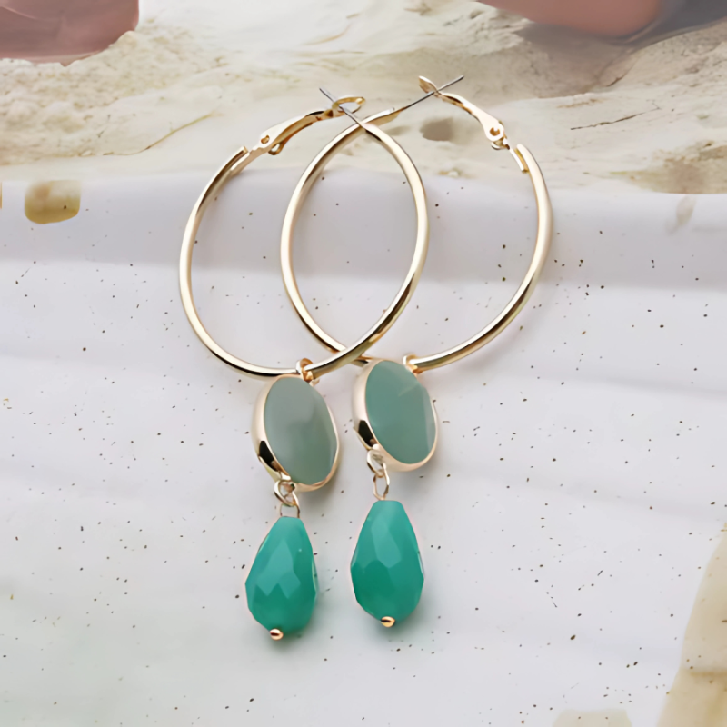 Levoire | Boucles D'Oreilles En Or Avec Des Pierres Colorées Or Vert