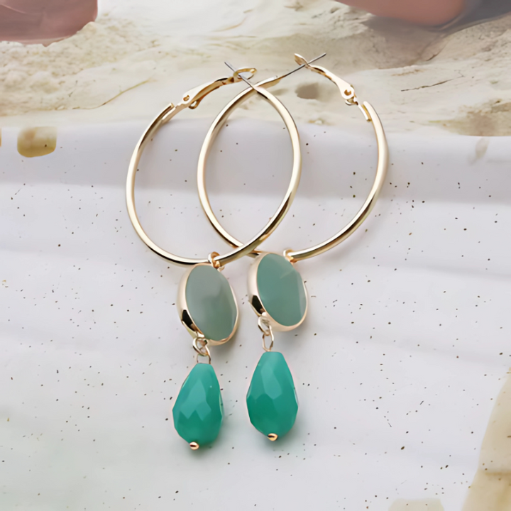Levoire | Boucles D'Oreilles En Or Avec Des Pierres Colorées Or Vert