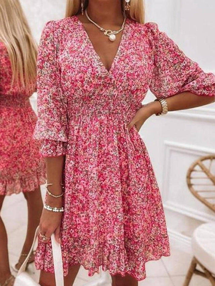 Levoire | Robe Boho Avec Des Manches Bouffantes Rot