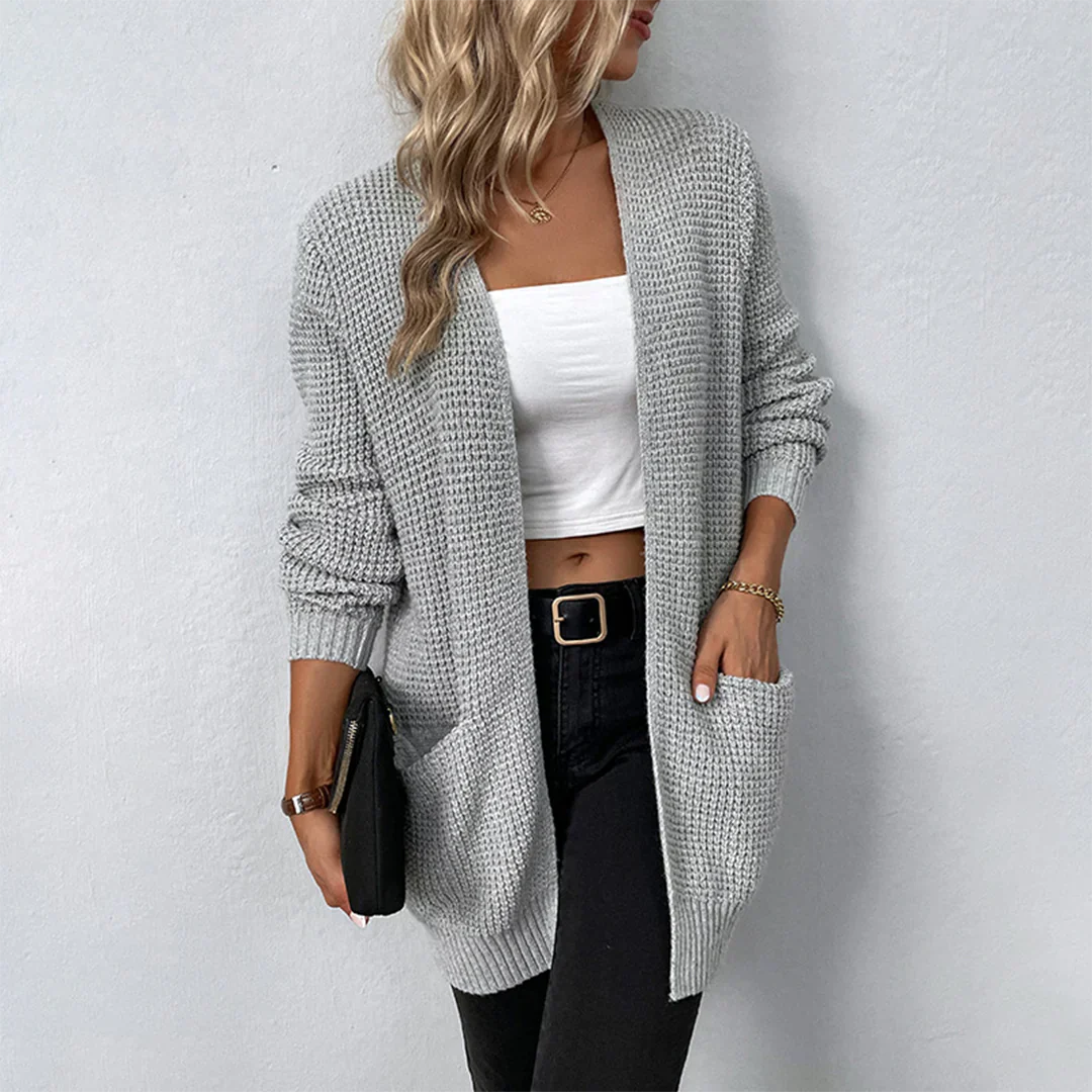 Levoire | Élégant Cardigan En Tricot Pour Femmes Gris