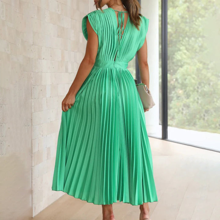 Levoire | Élégante Robe Maxi Plissée Électrique