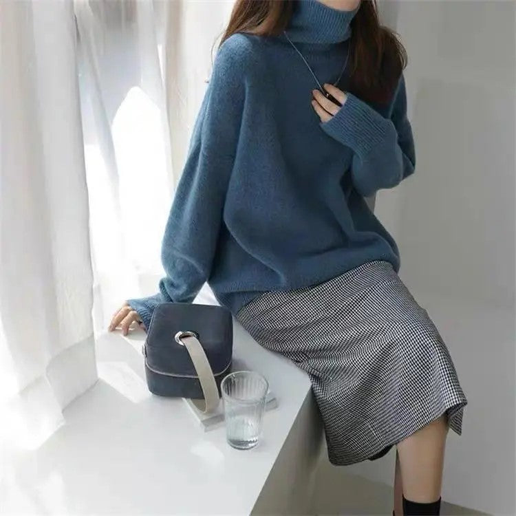 Levoire | Pull Élégant Col Roulé Bleu