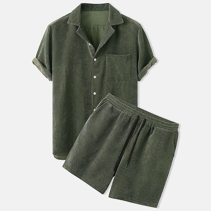 Levoire | Été Ensemble Deux Pièces Élégant Ensembles Court Vert olive