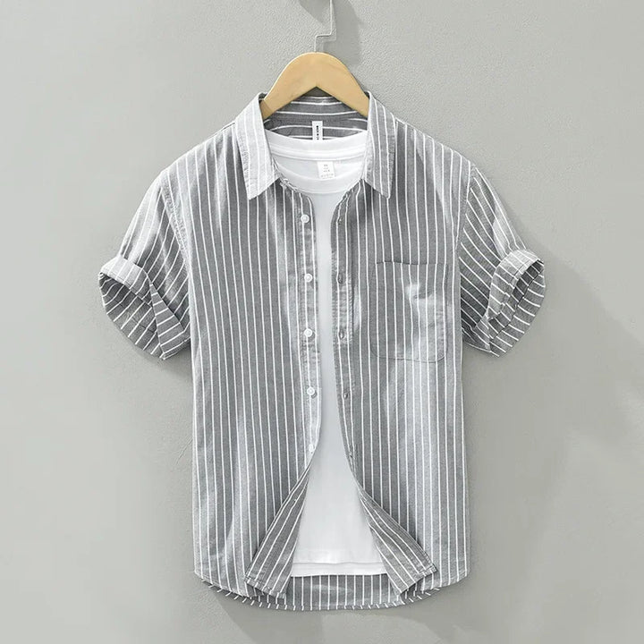 Levoire | Chemise À Rayures Decontractee Intemporelle Hommes Gris
