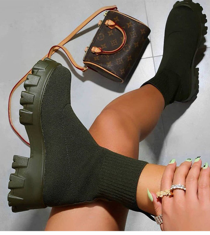 Levoire | Botte Chaussette Épais Semelle Antidérapante Détendue Vert