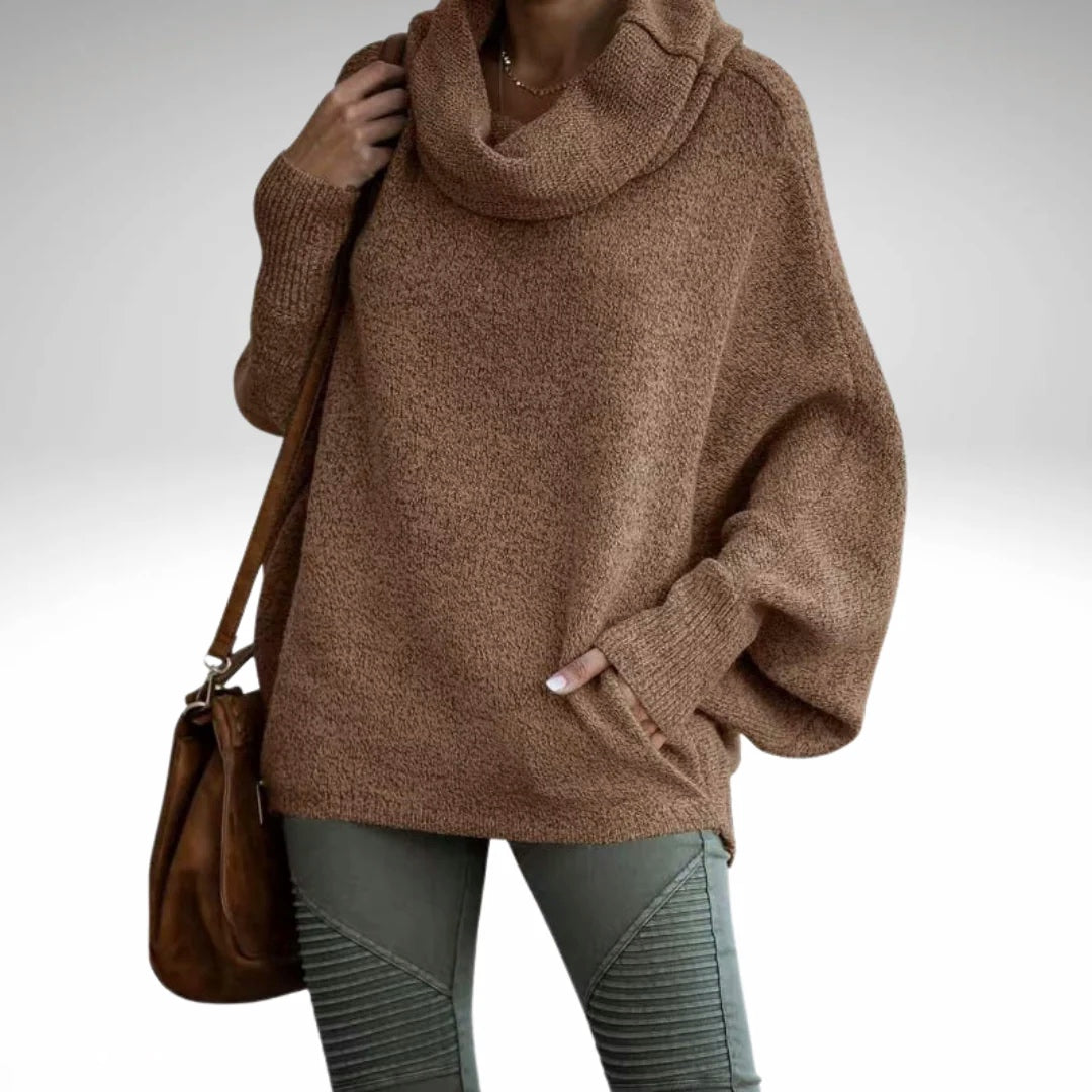 Levoire | Pull À Col Roulé À Manches Chauve-Souris Pull En Tricot Mode En Tricot Pour Femmes Braun