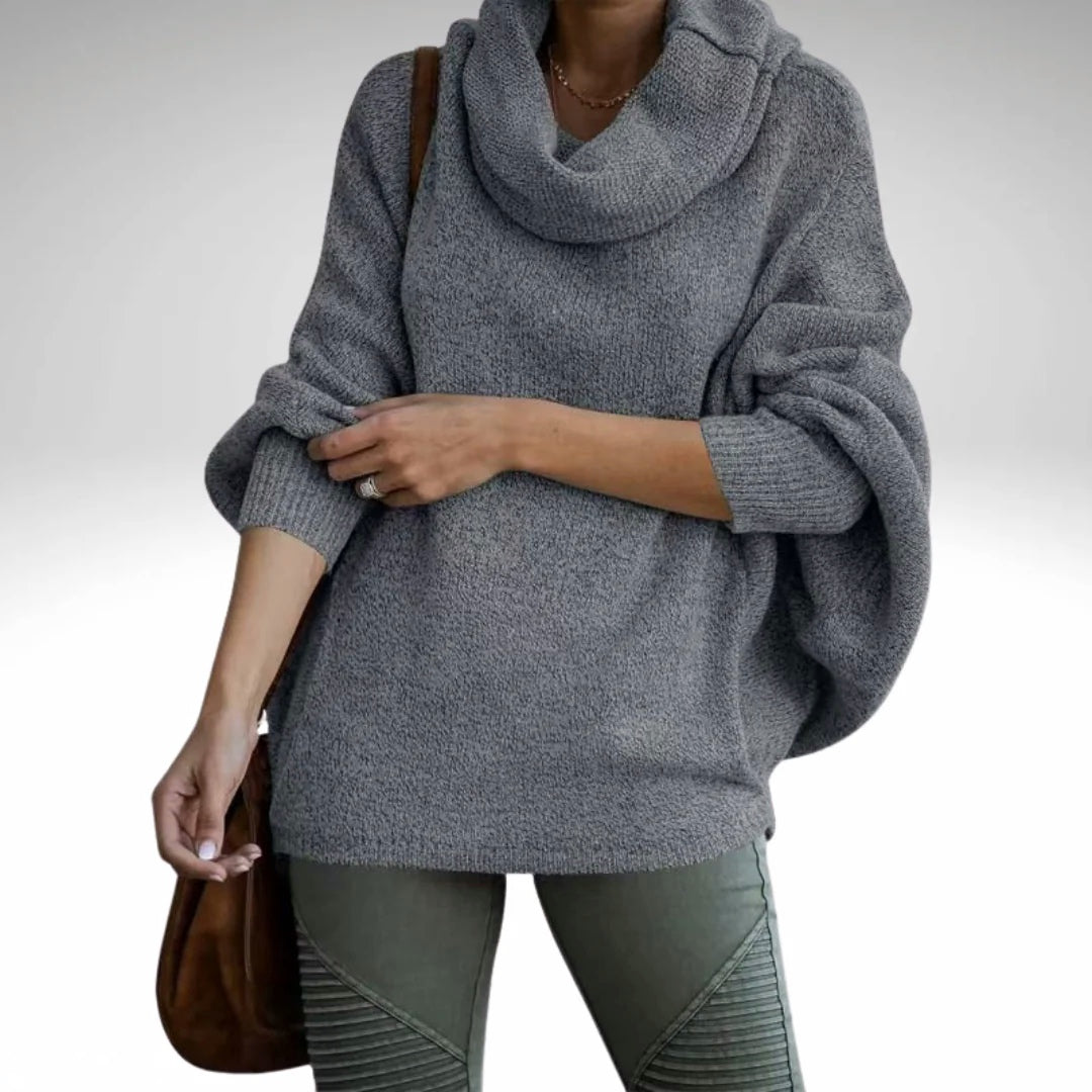 Levoire | Pull À Col Roulé À Manches Chauve-Souris Pull En Tricot Mode En Tricot Pour Femmes Gris foncé
