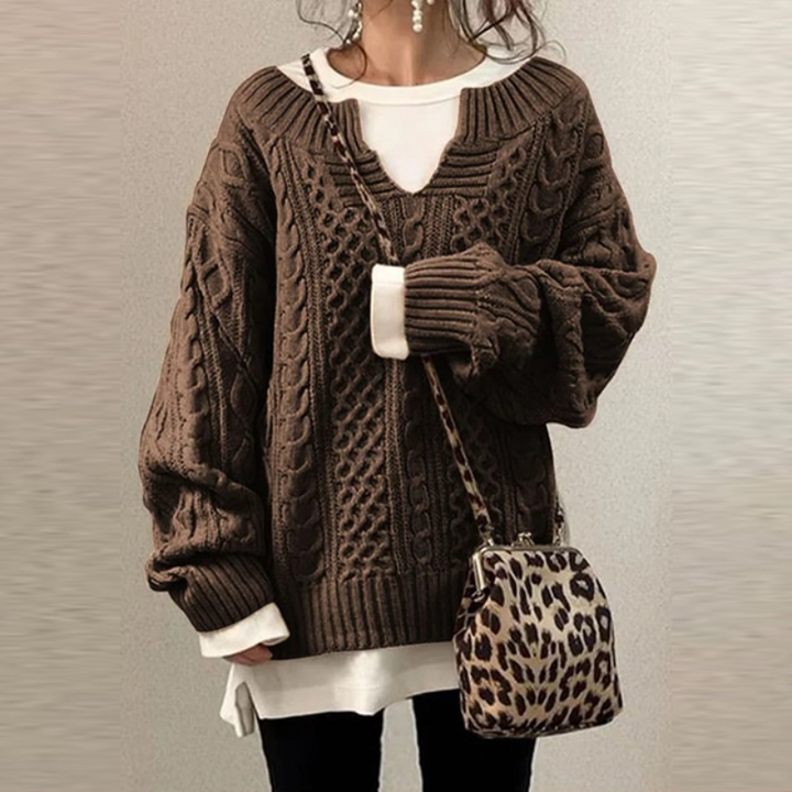 Levoire | Pull Femme Chaud Décontracté Pull En Tricot Braun