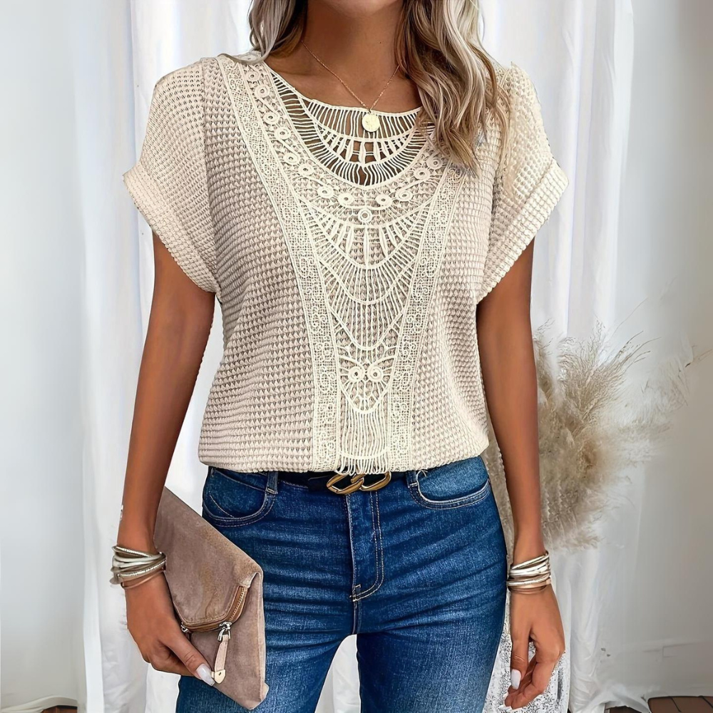 Levoire | Top En Dentelle Chic Et Élégant Beige