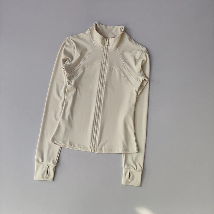 Levoire | Veste Légère À Zip Modélisante Pour Femmes Vêtements Actifs Blanc cassé