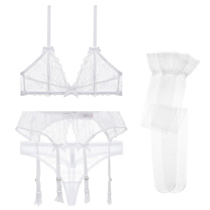Levoire | Ensemble De Lingerie En Dentelle 4 Pièces Blanc