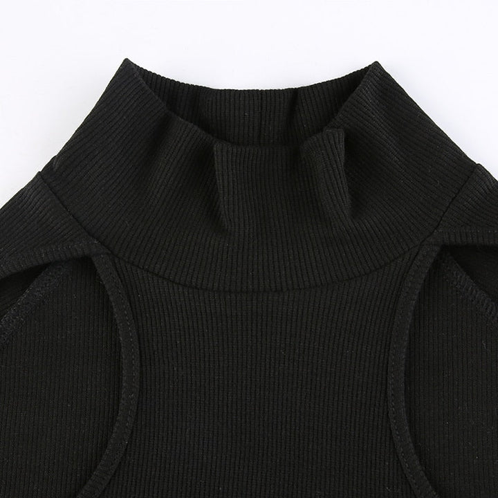Levoire | Noir Onto Tricoté Manches Longues Robe Maxi