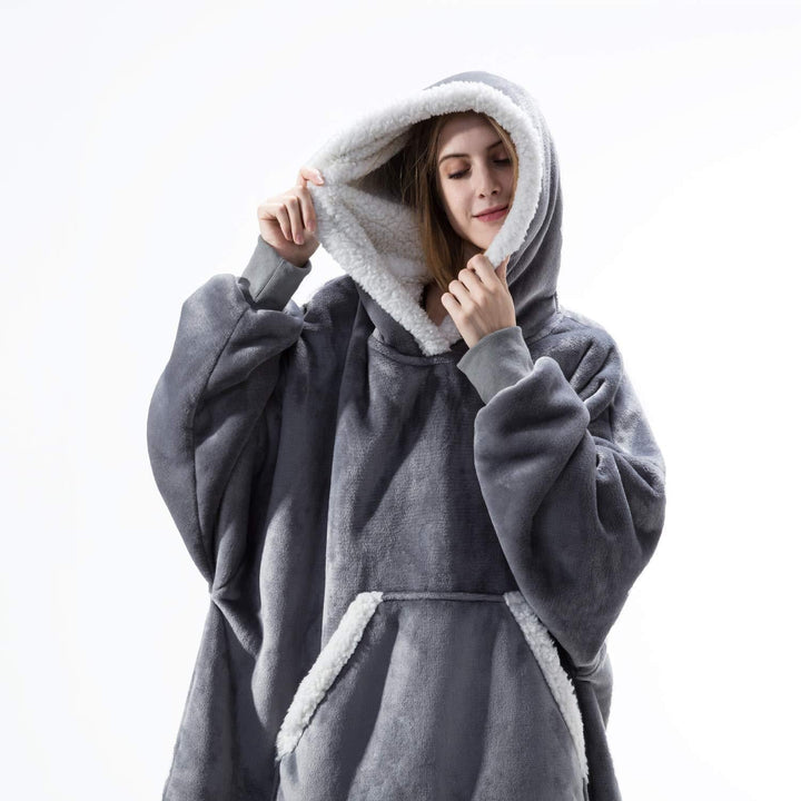 Levoire | Pull Doux Et Confortable Avec Couverture ! Gris Une taille
