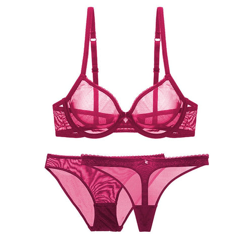 Levoire | Ensemble De Lingerie Transparent 3 Pièces Avec Un Joli Nœud