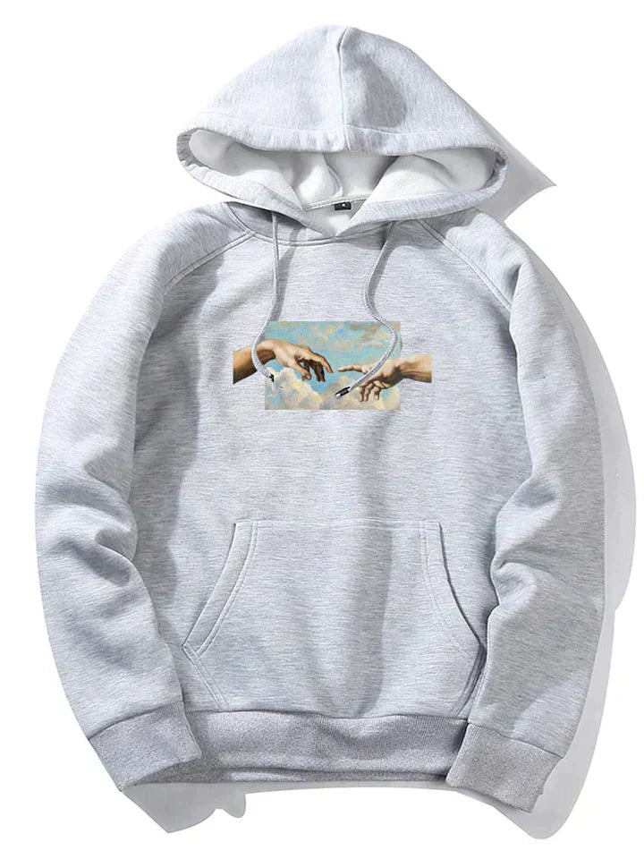 Levoire | Sweat À Capuche Chic Pour Homme Avec Un Motif Unique Gris