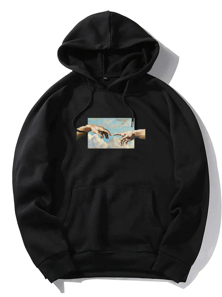 Levoire | Sweat À Capuche Chic Pour Homme Avec Un Motif Unique Noir