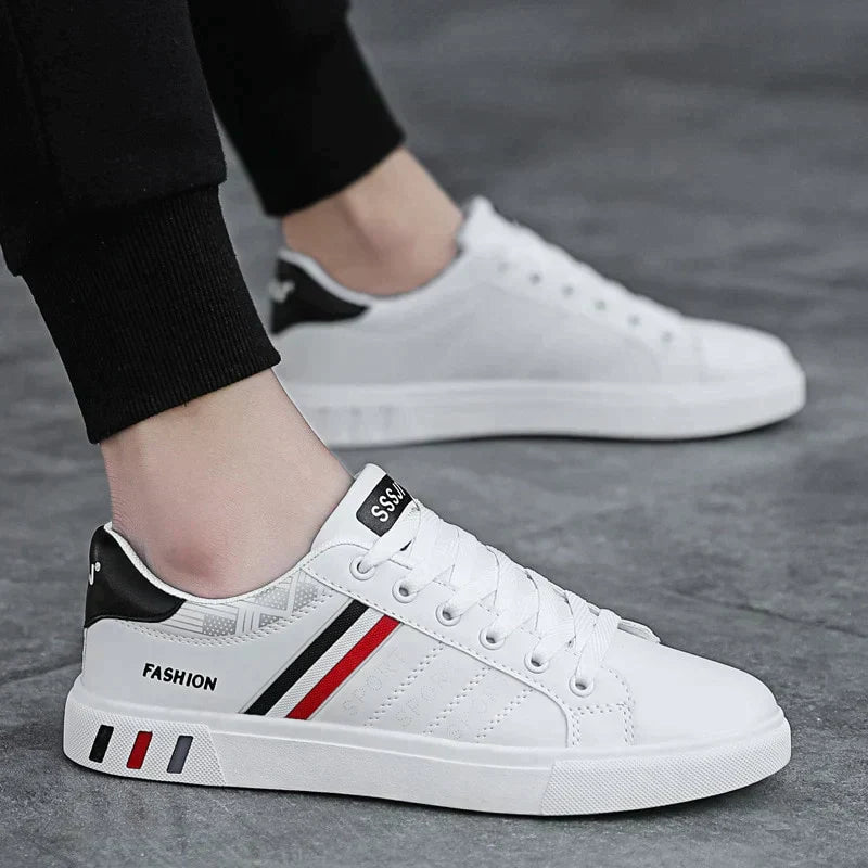 Levoire | Baskets Décontractées Et Confortables Blanc (Bleu et Rouge)