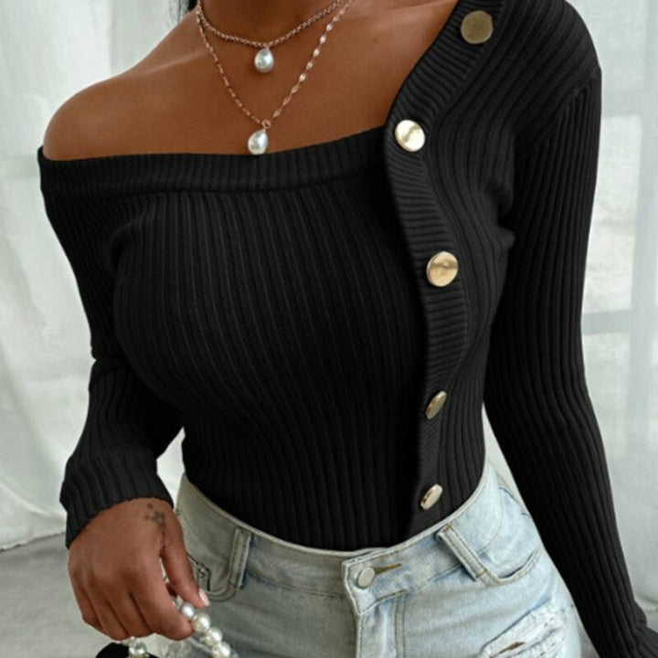 Levoire | Longsleeve Slim Fit Pull Avec Col Noir