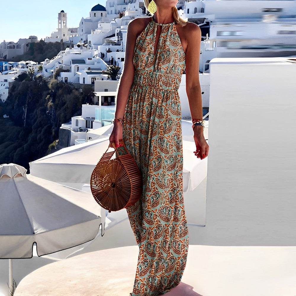 Levoire | Robe Bohème Sans Manches Khaki