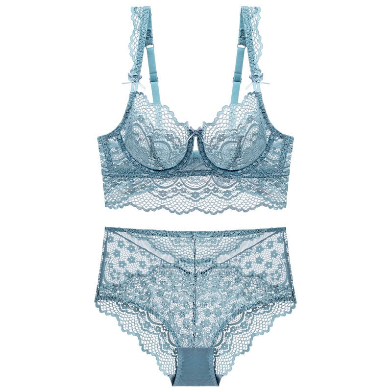 Levoire | Ensemble De Lingerie En Dentelle Avec Des Détails Sensuels Bleu
