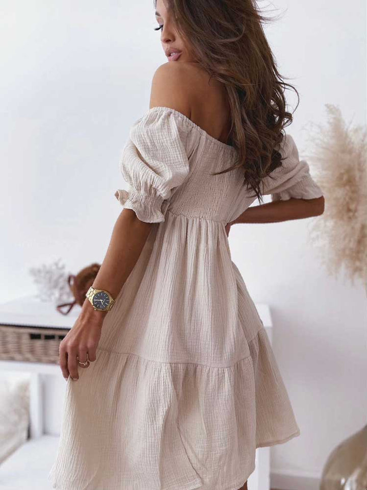 Levoire | Robe Mini Dos Nu Manches Bouffantes Fête Plage