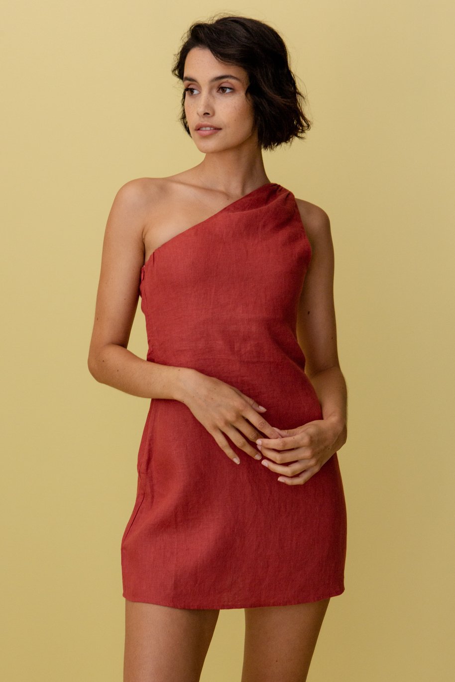 Levoire | Robe À Épaule Unique Pour Femme Ella Rot