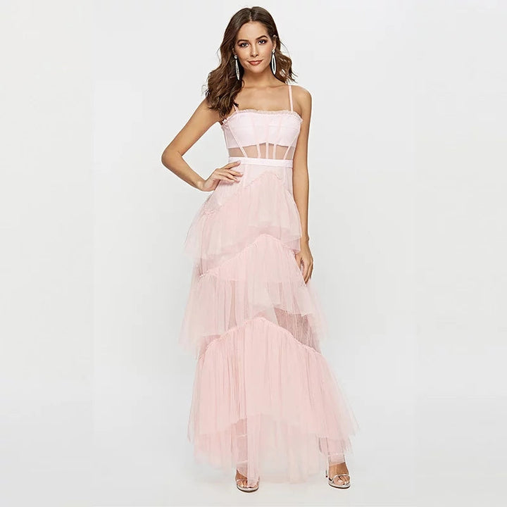 Levoire | Robe Maxi Corset Blonde À Épaules Dénudées
