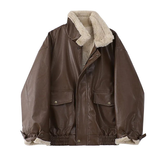 Levoire | Veste Longue à Manches Longues Chaude avec Poches Braun