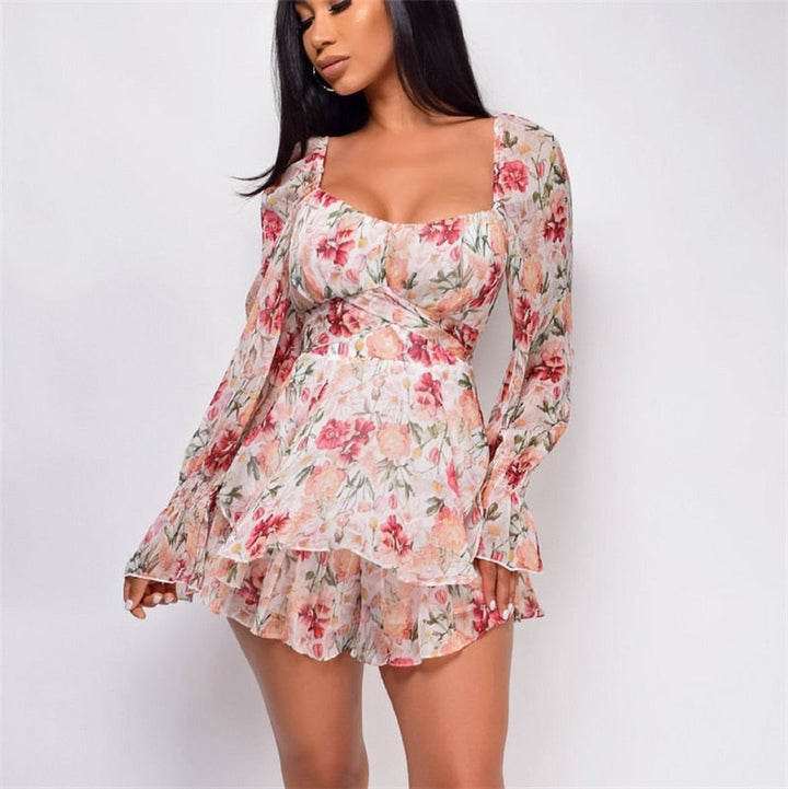 Levoire | Robe À Dos Ouvert Et Volants Pour Femmes Elodie Rosa