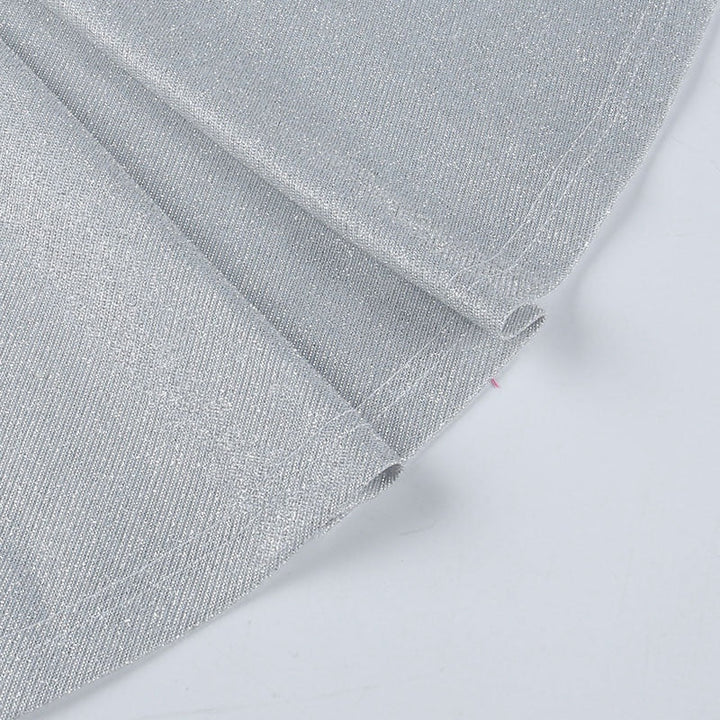 Levoire | Robe Mini Plissée Épaule Dénudée Brillante