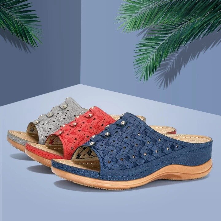 Levoire | Pro Claquettes Sandales De Qualité Avec Support Orthopédique Bleu 35