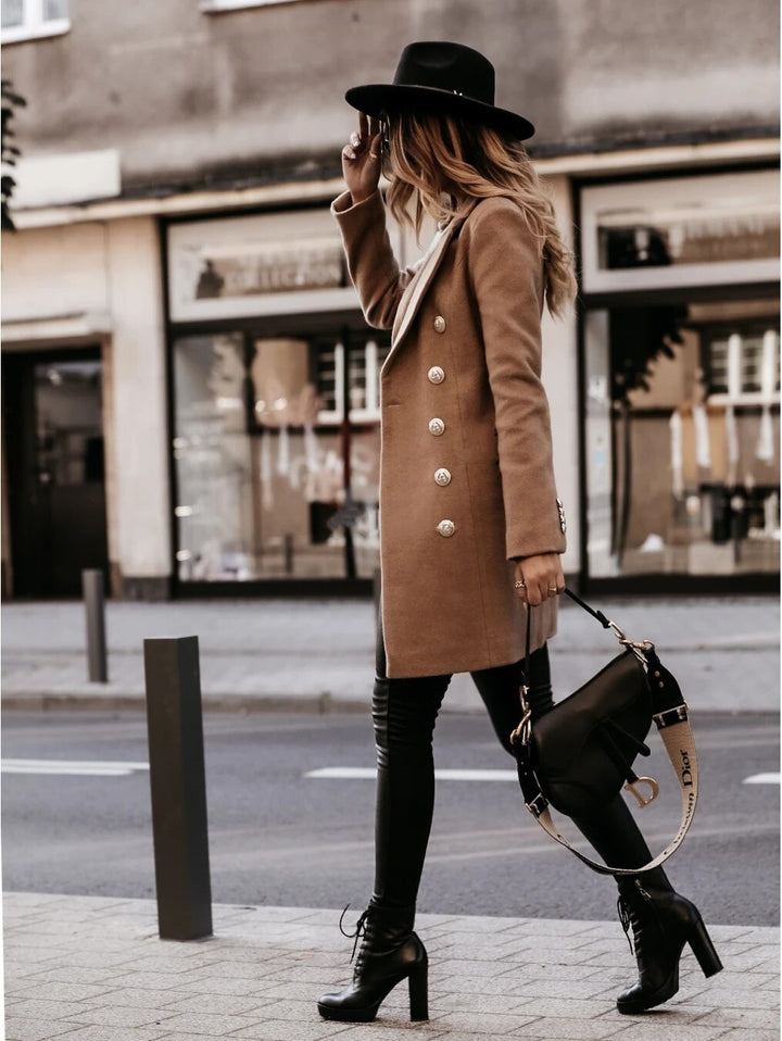Levoire Solide Couleur Manteau Veste