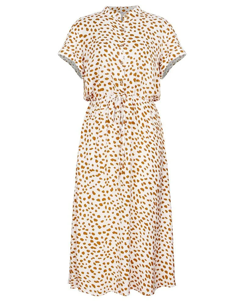 Levoire | Robe Midi Bohème Léopard Blanc
