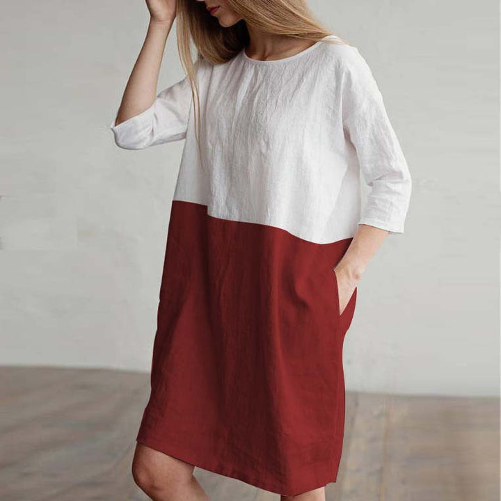 Levoire | Robe élégante bicolore Rouge