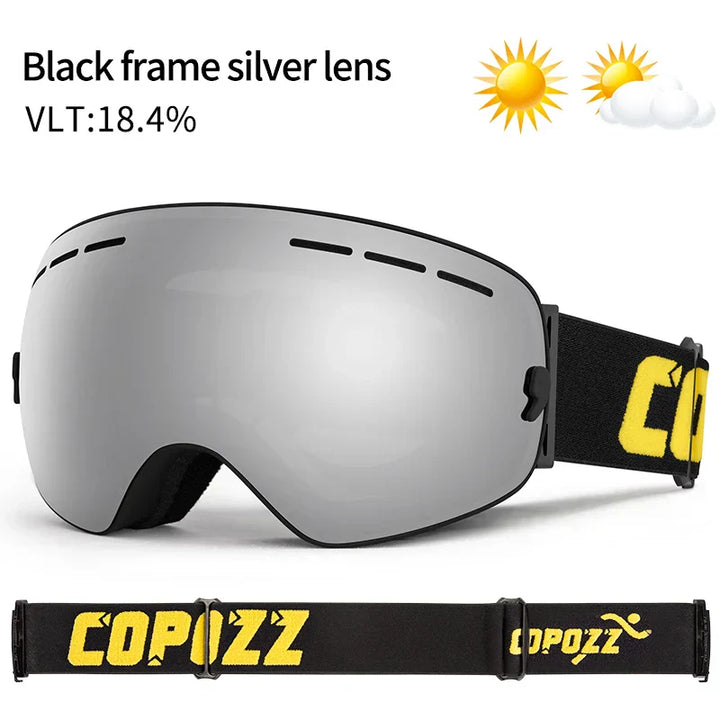 Levoire | De Ski Unisexe Uv400 Anti-Buée Lentille Argentée