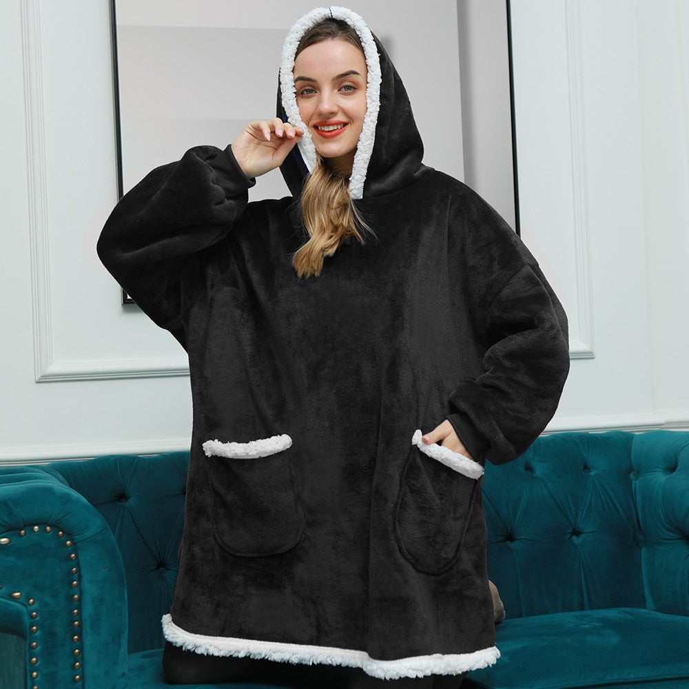 Levoire | Pull Doux Et Confortable Avec Couverture ! Noir Une taille