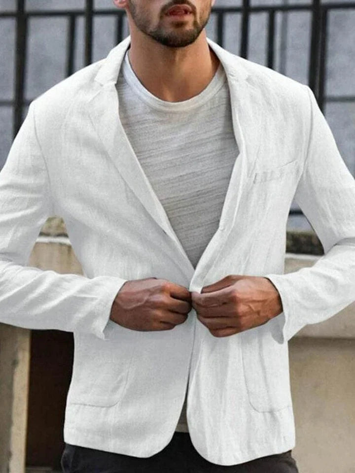 Levoire | Veste En Lin Pour L'Homme Soucieux De La Mode Blanc