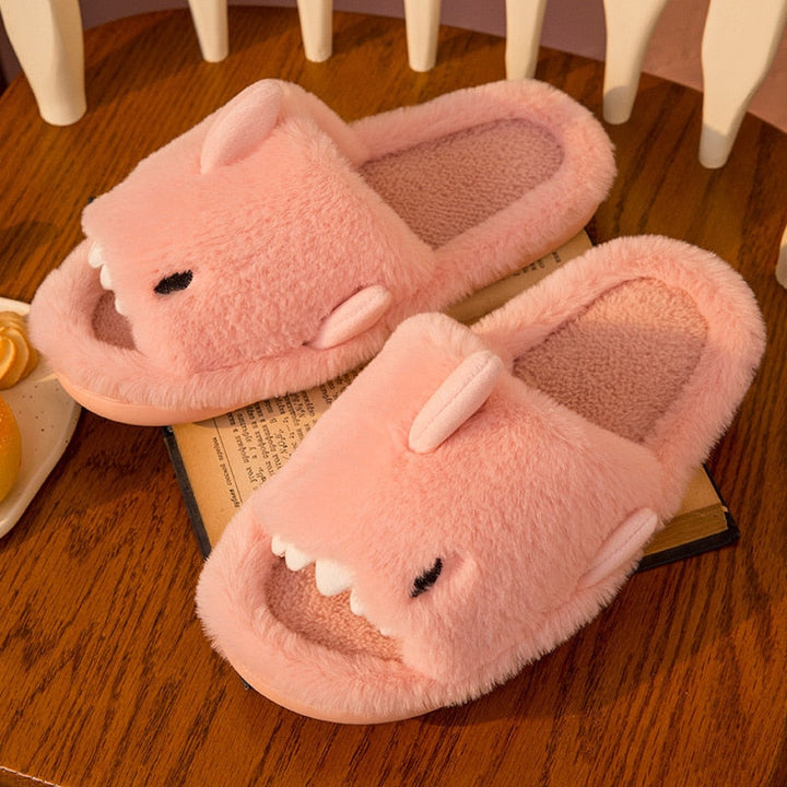 Levoire | Chaussons En Laine Requin Cartoon Rose