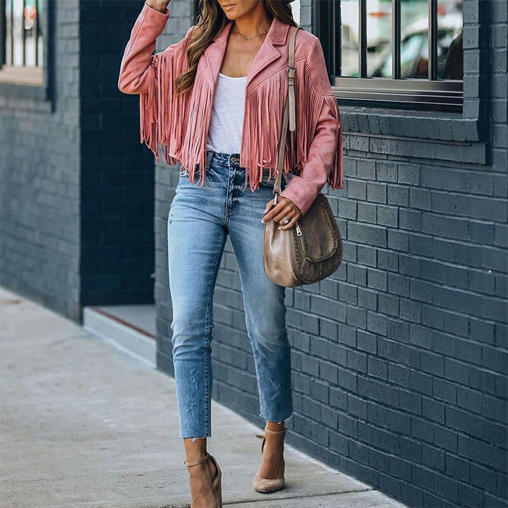 Levoire | Veste En Maille Noire Déchirée À La Mode Pour Femmes Rosa