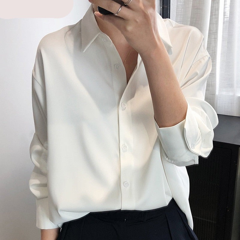 Levoire | Sanna Satin Blouse - Une Blouse Élégante Pour Femmes. Blanc