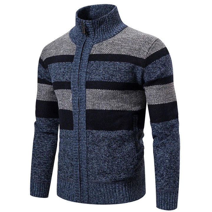 Levoire | Veste Laine Fermeture Éclair Bleu Gris